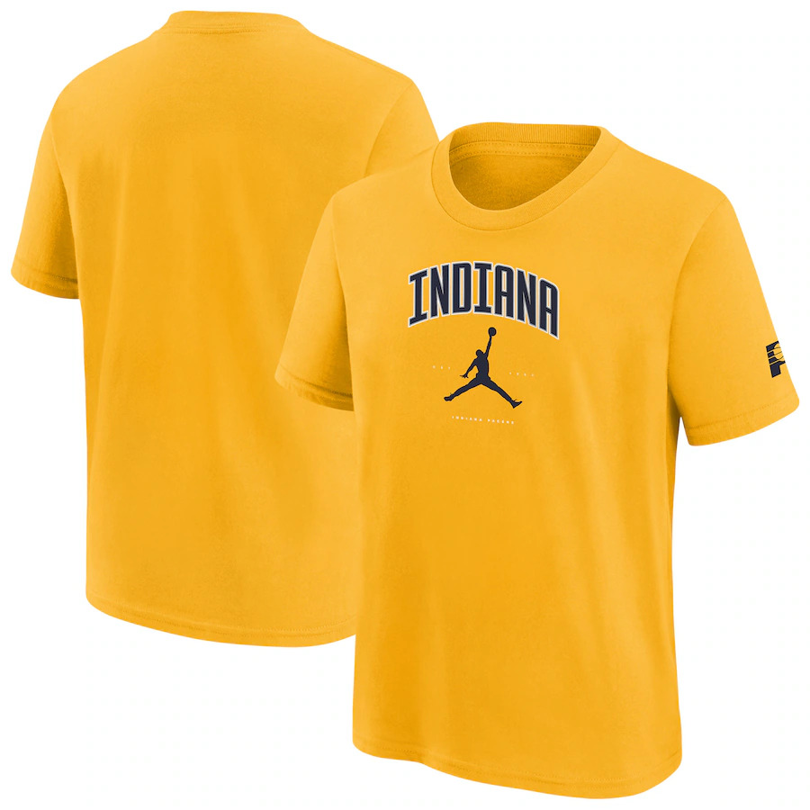 Men NBA indiana pacers yellow 2025 T shirts